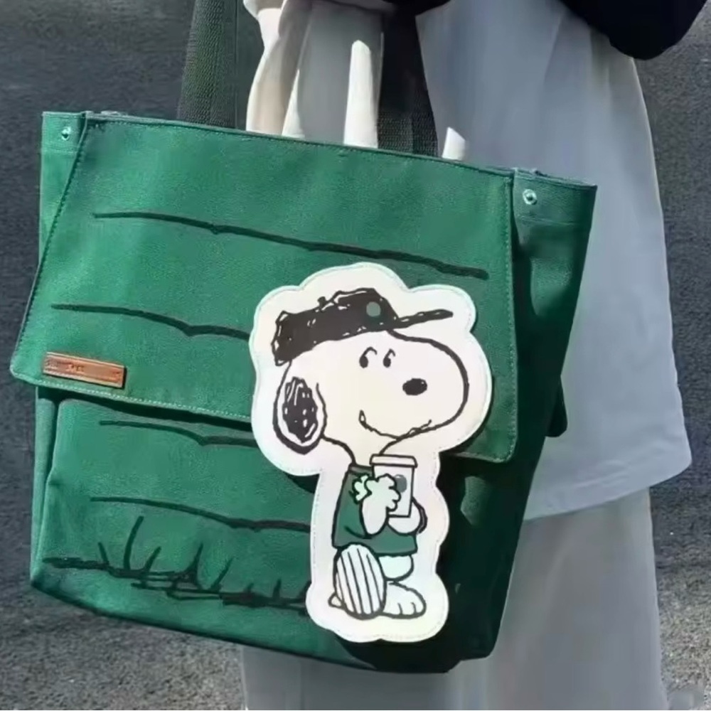 Tote Bag Snoopy Large Capacity Print Casual Lazy Style Shopping Bag - Picture 1 of 8